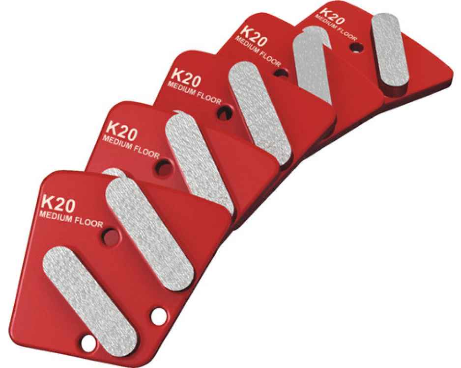 Menzer Diamantsegmente medium floor für ESM 406 Einscheibenschleifmaschine, 5 Stück für Beton, Estrich, ...